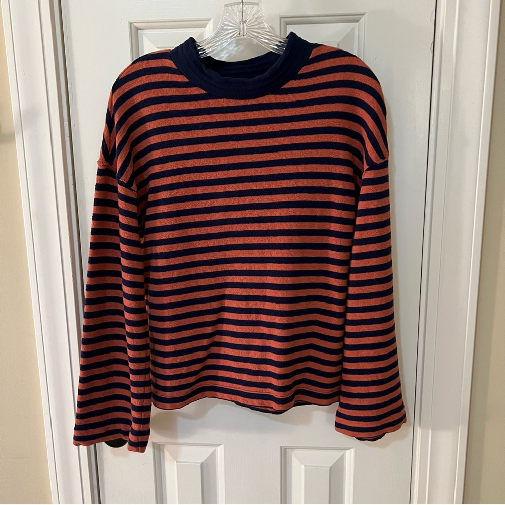 Madewell striped bell sleeve sweater
